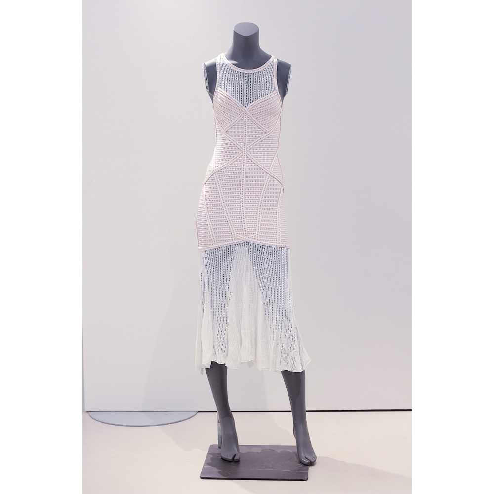HERVE LEGER DRESS IN WHITE